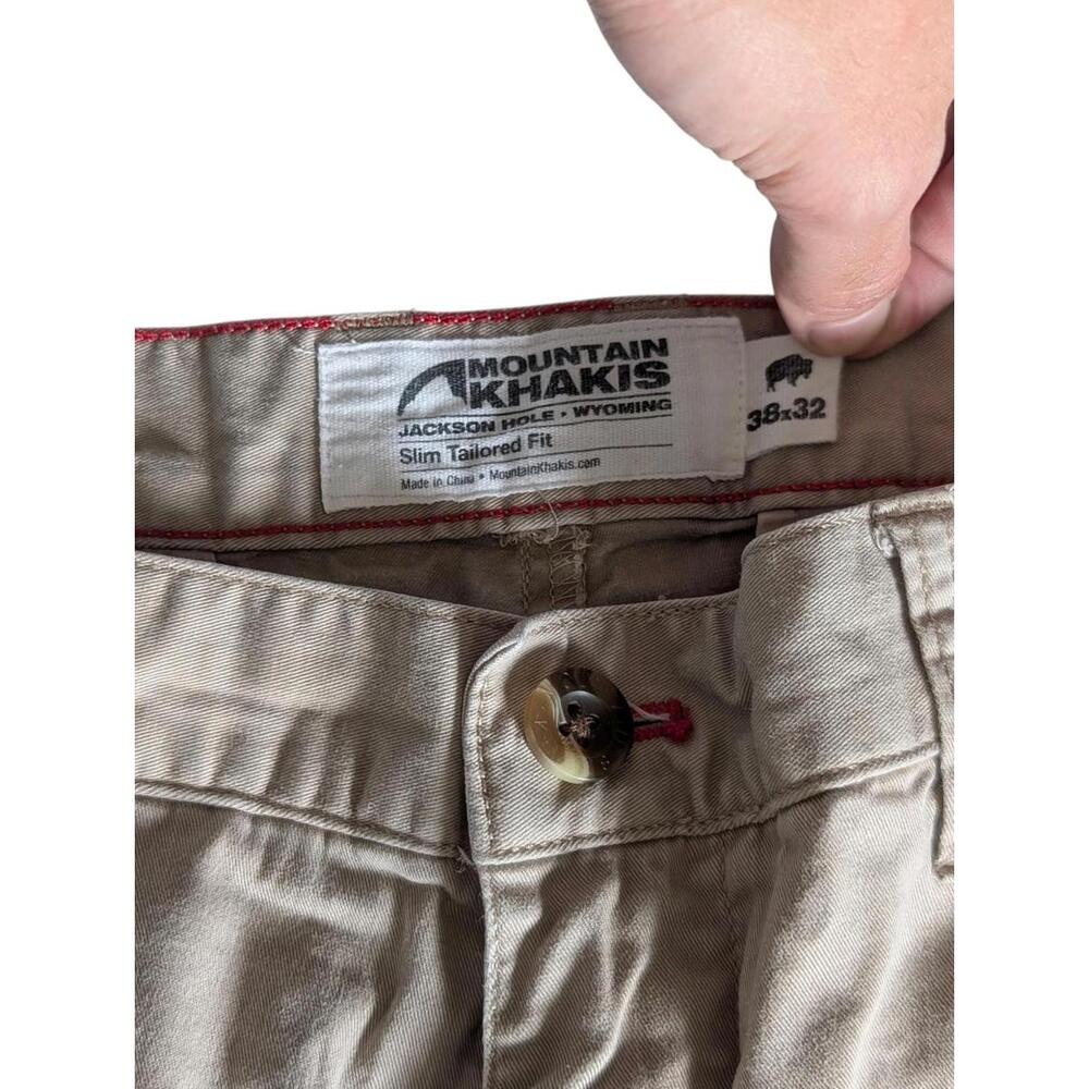 Mountain Khakis Pants Mens 37x31 Khaki Slim Tailored Fit Stretch Chino Casual - Picture 4 of 8